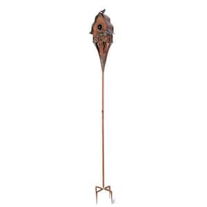 62.6 in. Tall Cottage Style Birdhouse Garden Stake in Antique Copper