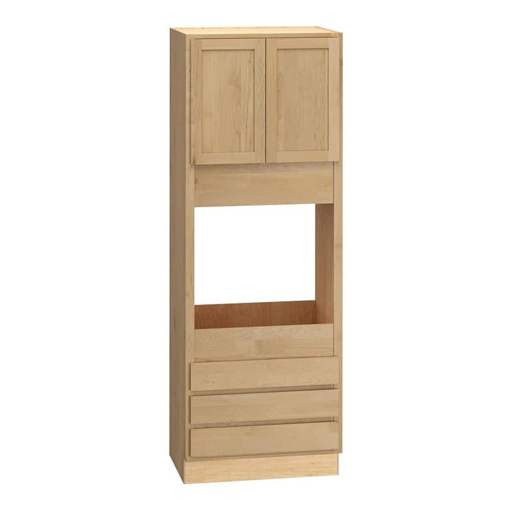 Quick Ship Cottage 33 in. W x 24 in. D x 93 in. H Assembled Plywood Double Oven Cabinet in Canopy Partial Overlay