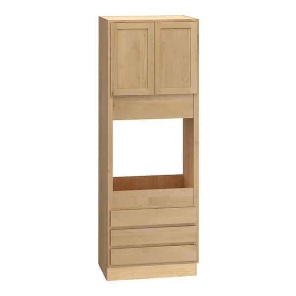 Quick Ship Cottage 33 in. W x 24 in. D x 93 in. H Assembled Plywood Double Oven Cabinet in Canopy Partial Overlay