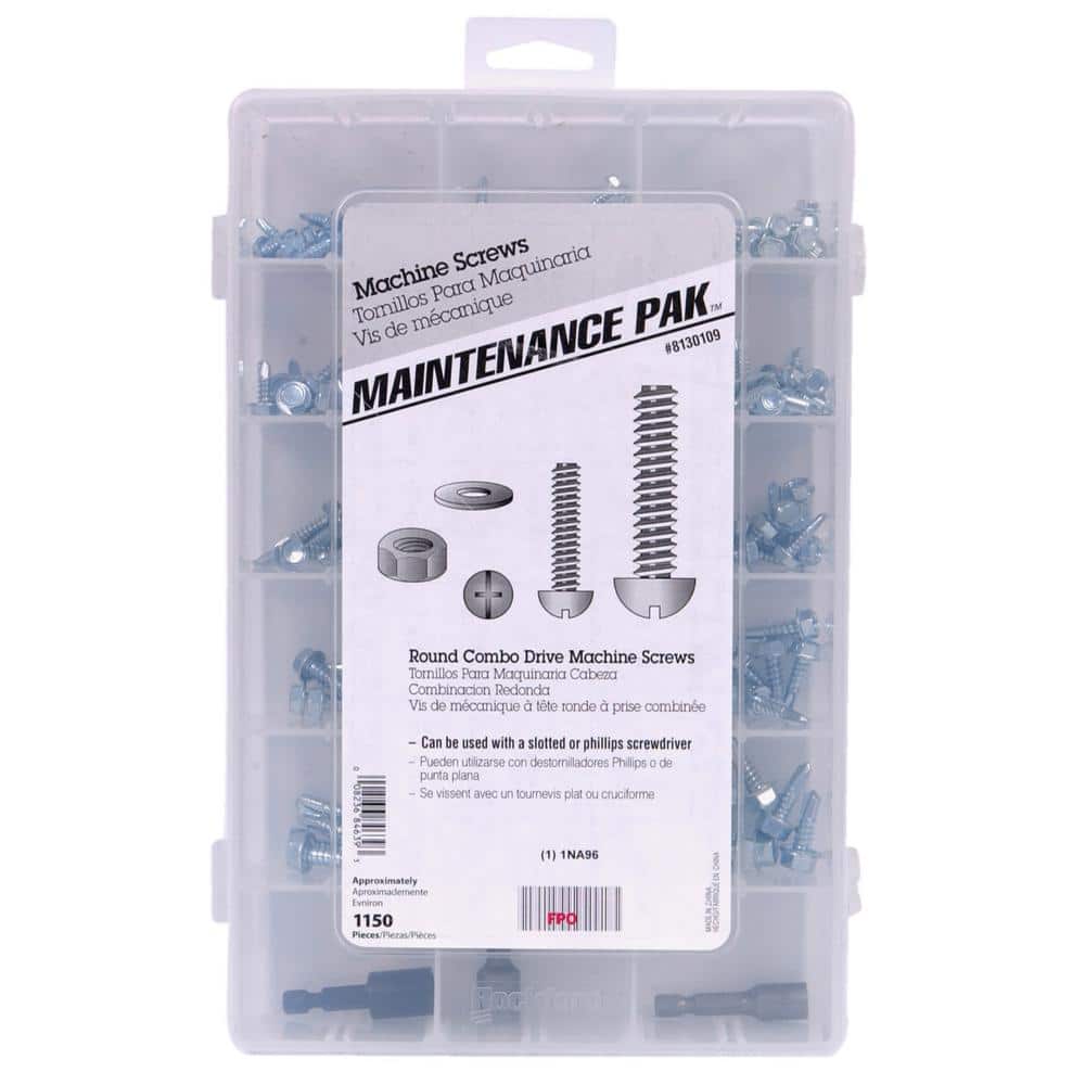 ZincPlated Round Combo Drive Machine Screw Kit (1180Piece)8130109 The Home Depot