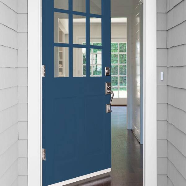 Glidden Premium 5 gal. PPG1156-7 Celestial Blue Satin Exterior