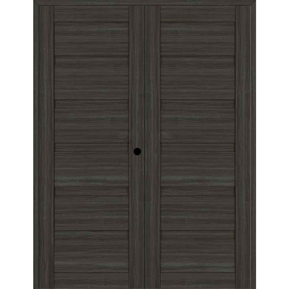 Louver 36 in. x 79.375 in. Left Active Gray Oak Wood Composite Double Prehung Interior Door price history on PriceWatchPro