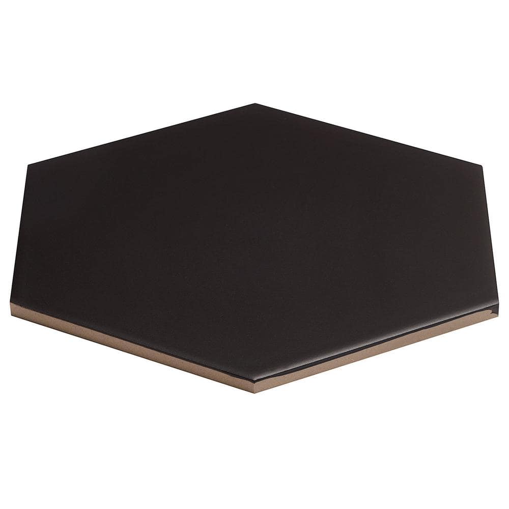 Master Hex 10" x 11" Matte Black Porcelain Tile