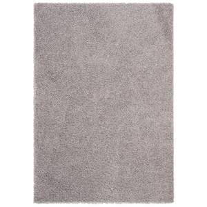 Primo Shag Light Gray 5 ft. x 8 ft. Solid Area Rug