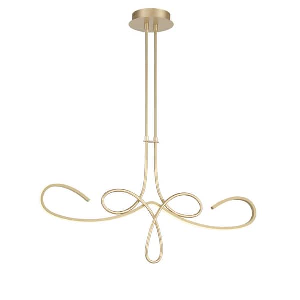 George Kovacs Astor 125-Watt Equivalence Integrated LED Soft Gold Island Chandelier with Etched Silicone Diffuser