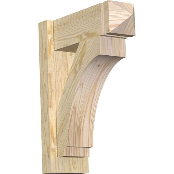 Ekena Millwork 6 in. x 20 in. x 16 in. Douglas Fir Imperial Arts and Crafts Rough Sawn Outlooker