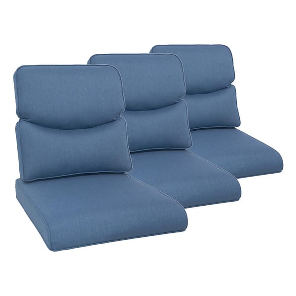 Opohoro Crescent 22 in. x 25 in. x 4 in. 6-Piece Deep Seating Outdoor Lounge Chair Replacement Cushion Set in Blue
