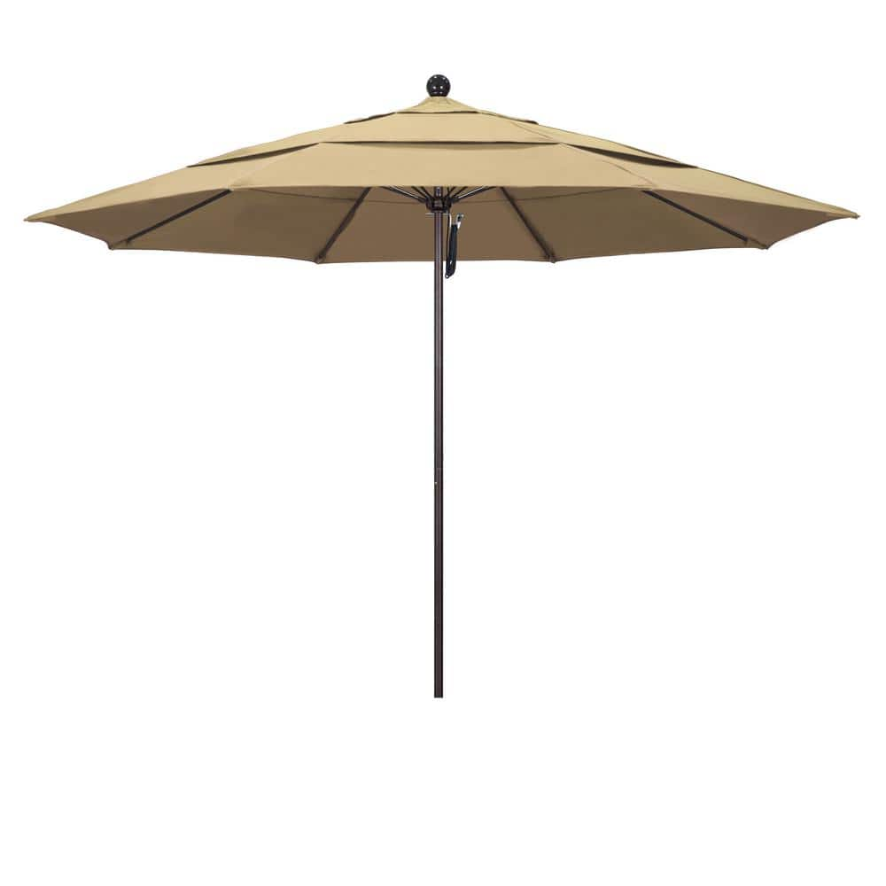 California Umbrella 11 ft. Bronze Aluminum Commercial Market Patio ...