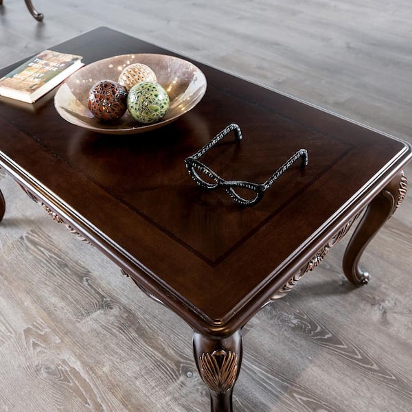 Carter 52 in. Dark Cherry Rectangle Wood Coffee Table