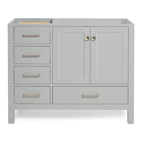 ARIEL Cambridge 42 in. W x 21.5 in. D x 34.5 in. H Freestanding Bath Vanity Cabinet Only in Grey