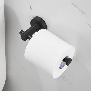 Modern Wall-Mounted Single Arm Toilet Paper Holder in Black