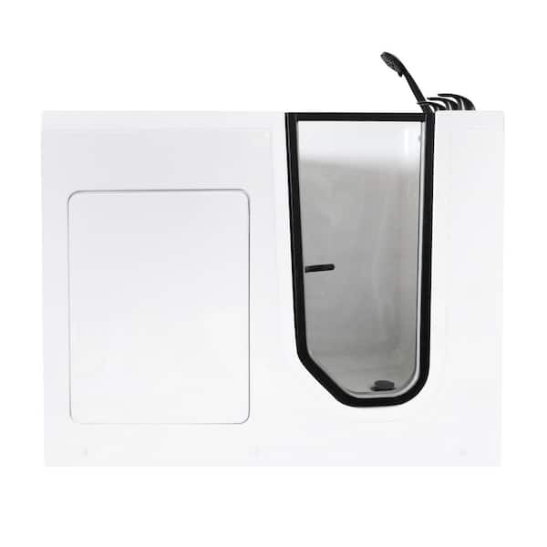 49 in. x 26 in. Acrylic Right Drain Walk-In Soaking Bathtub in White with Ergonomic Design, Safety Features
