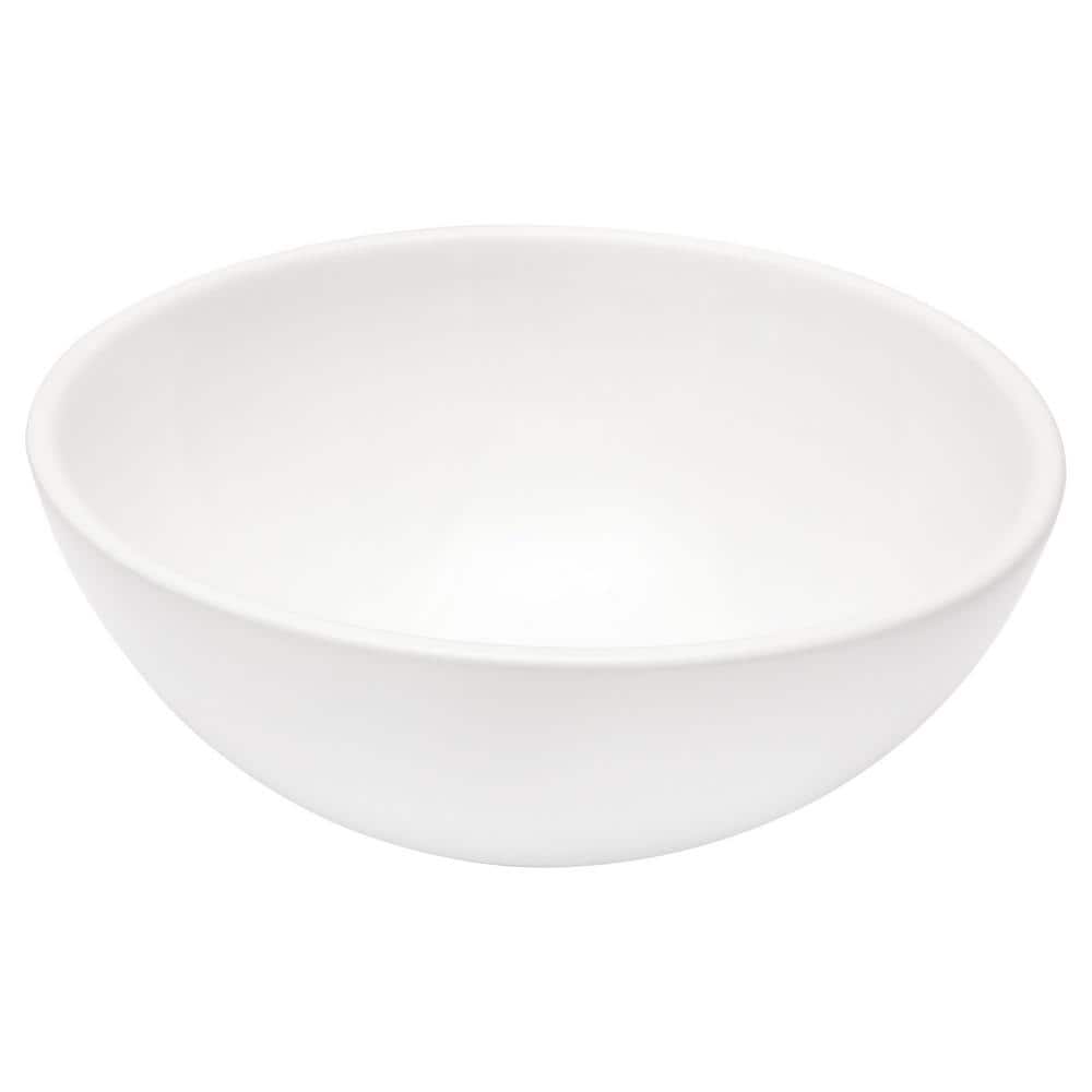GhomeG LMP180GHG04 13"L White Ceramic Vessel Bathroom Sink Circular Drop-in Vanity Sink