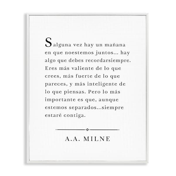 Stupell Industries A.A. Milne Quote Translation by Lettered and Lined White Framed Typography Giclee Art Print 30 in. x 24 in.