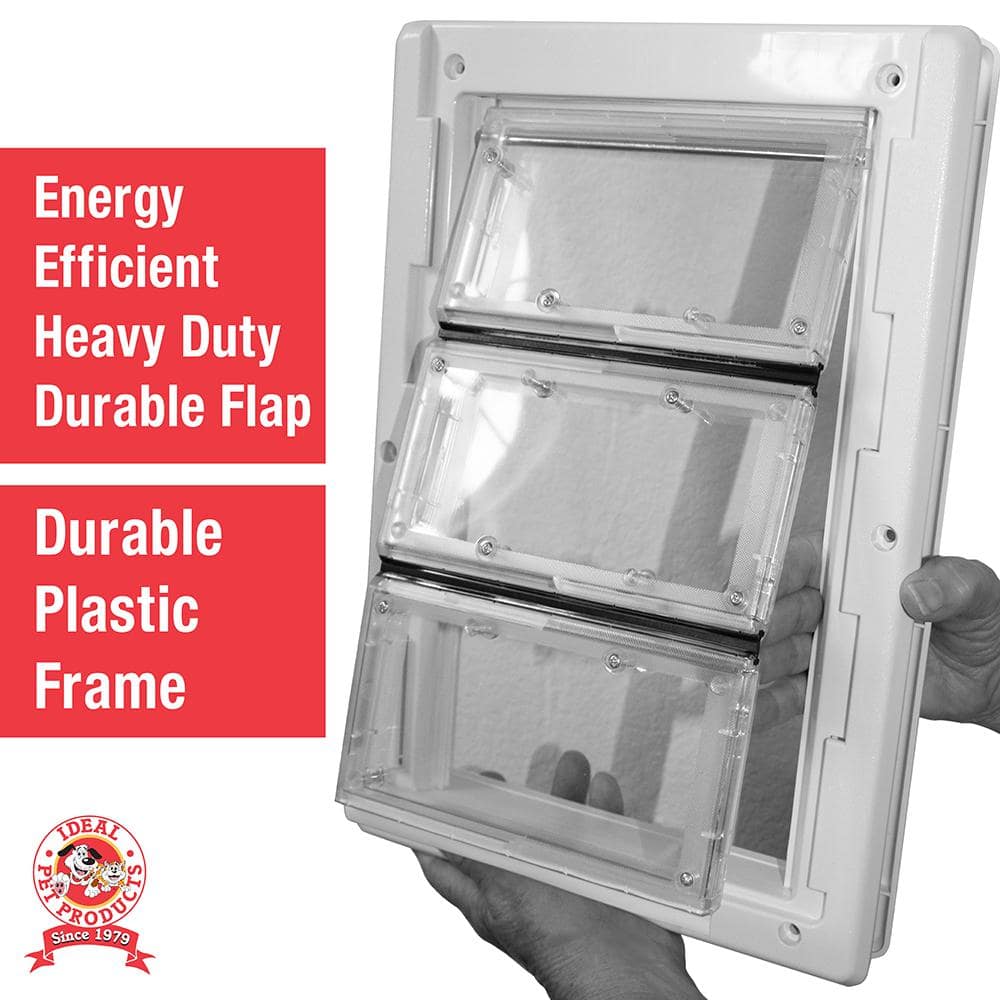 Medium Tan Plastic Pet Door with Lock