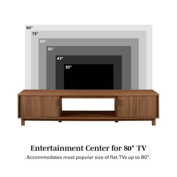 Floating TV Stand Mid Century Modern Entertainment Center - Arc - Mocha