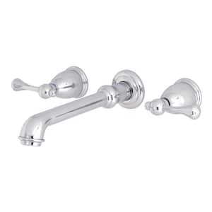English Country 2-Handle Wall Mount Roman Tub Faucet in Polished Chrome (Valve Included)