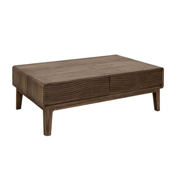 Oly 50 in. Natural Brown Rectangle Wood Coffee Table with Four Leg