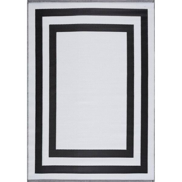 Union Rustic Gorka Performance Black/White Rug