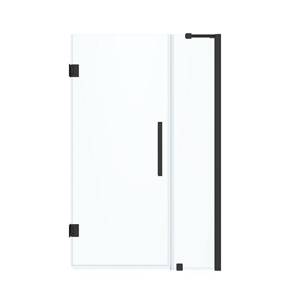 Tampa-Pro 43" x 72" Black Frameless Glass Shower Kit