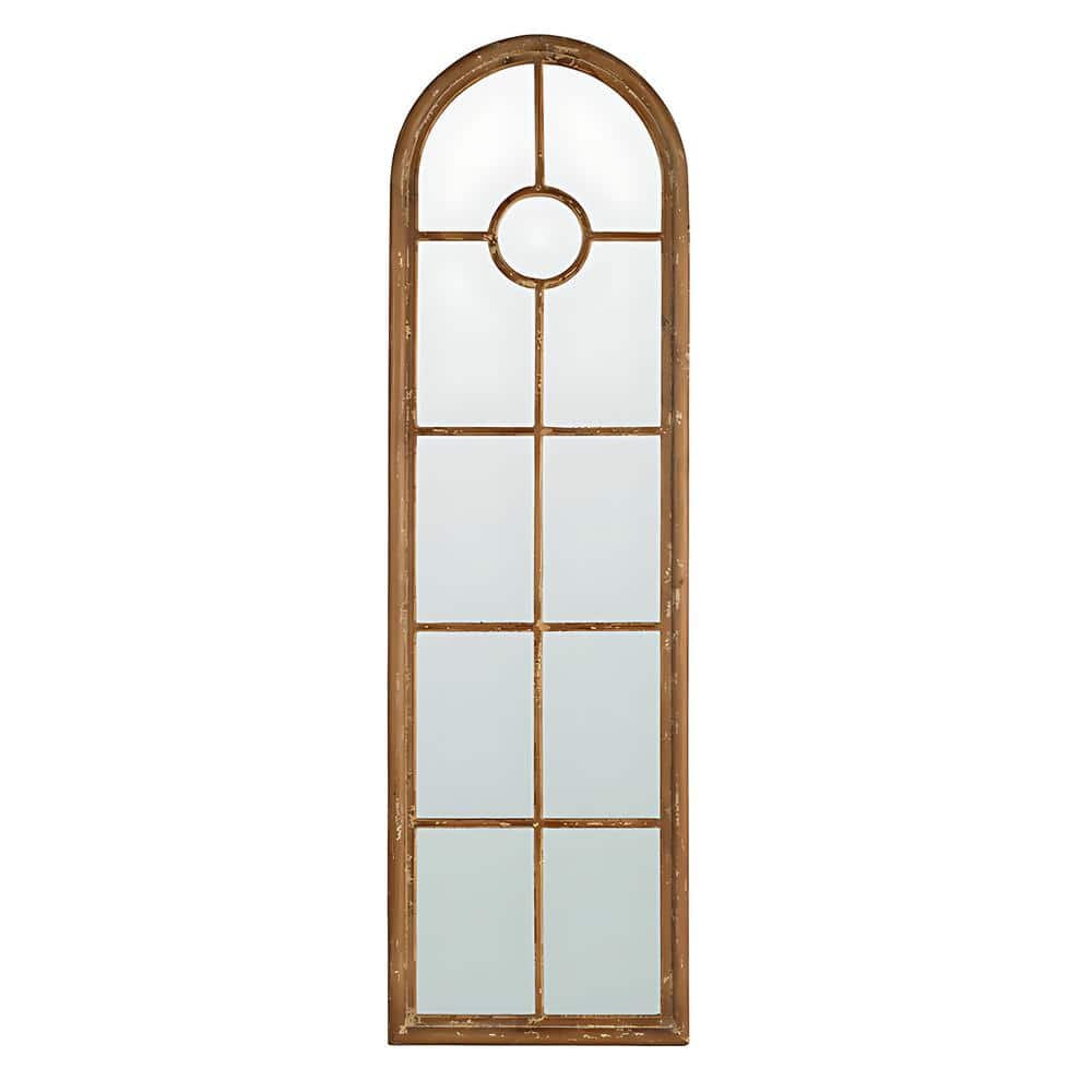 Elegant Aesthetic Brown 23.8 in. W x 78.90 in. H Classic Half-Round Fir Woo