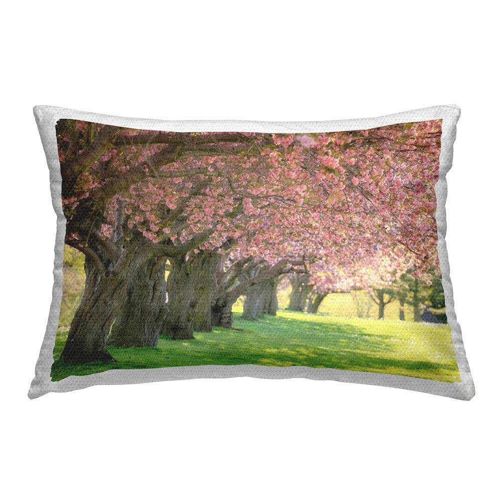 Sunlit Blossoming Trees Outdoor Printed Throw Pillow by Carrie Ann Grippo-Pike price history on PriceWatchPro