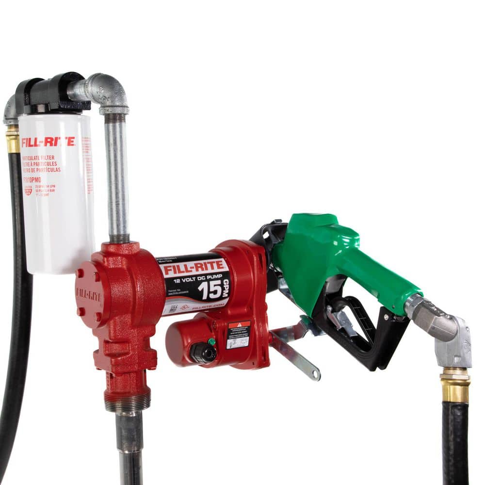 12-Volt 15 GPM 1/4 HP Fuel Transfer Pump (Filter with Swivel Package)