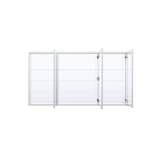 JSA 56 in. W x 30 in. H Rectangular Recessed/Surface Combo Aluminum Medicine Cabinet with Mirror, Reversible Door