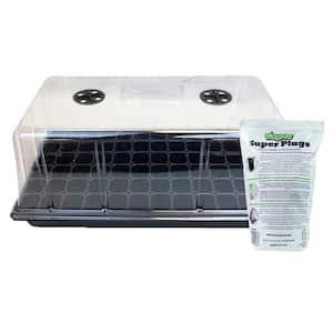 Seedling Germination Kit with Tall 7 in. Dome, Tray, Insert and 100 Seed Starter Plugs