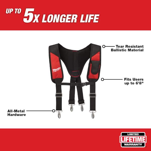 Milwaukee Electricians Adjustable Work Waist Tool Belt and X-Large Padded Rig