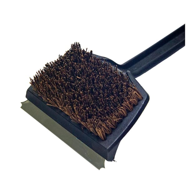 Dyna-Glo 18 in. Flat-Top Grill Brush with Palmyra Bristles and Stainless Steel Scraper
