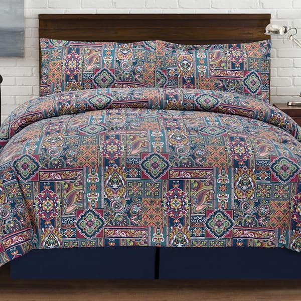 Unbranded Tao Jewel tones 4 Piece Multi-colored Full Comforter Set