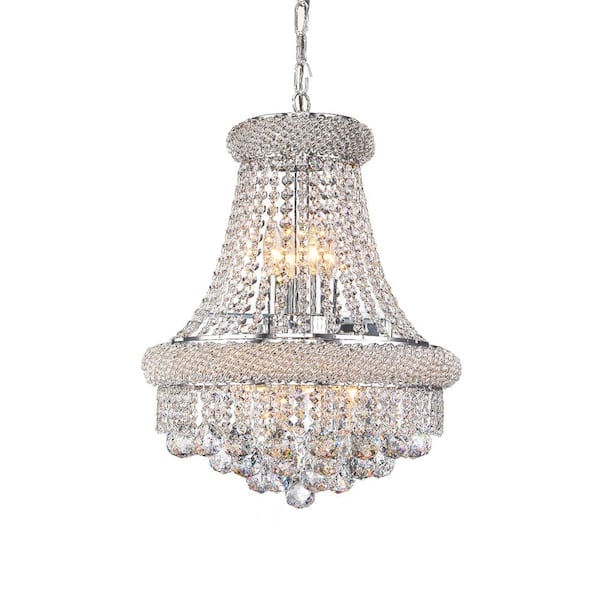 Warehouse of Tiffany Chelsea 17 in. 8-Light Indoor Chrome Chandelier with Light Kit