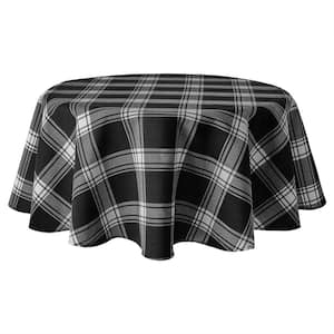 Buffalo Check 70 in. W x 70 in. L Black and White Checkered Cotton Blend Tablecloth