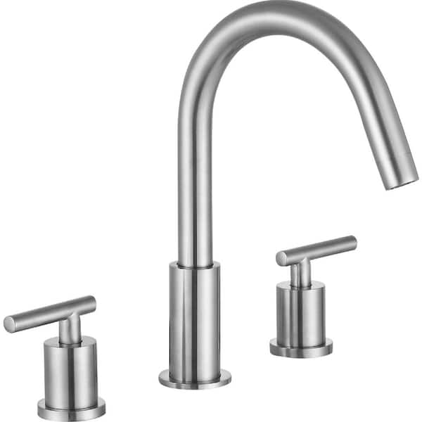 ANZZI Roman 8 in. Widespread 2-Handle Bathroom Faucet in Brushed Nickel