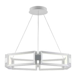 Skylar 30 in. Dimmable Integrated LED White Chandelier Light Fixture