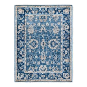 Oushak One-of-a-Kind Traditional Light Blue 5 ft. x 7 ft. Hand Knotted Tribal Area Rug