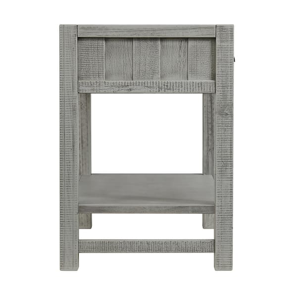 Alaterre Furniture Driftwood Gray 2 Drawer Wood Nightstand with