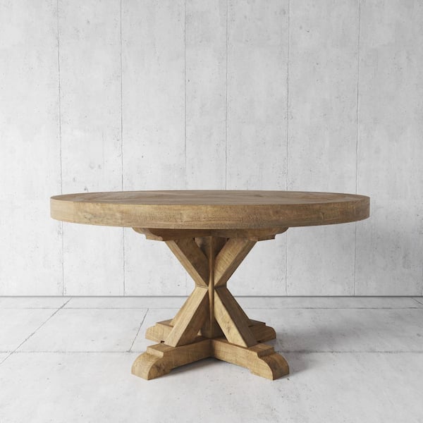 Madera 60 in. Natural Wood Round Dining Table
