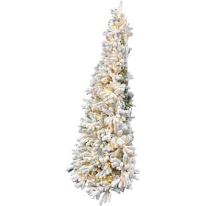 6.5 ft. Pre-Lit Half Artificial Christmas Tree with Lights