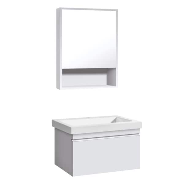 Garrido Bros. and Co. Christina Series 20 in. W x 18 in. D x 18 in. H Vanity with Vitreous China Vanity Top in White and Mirror
