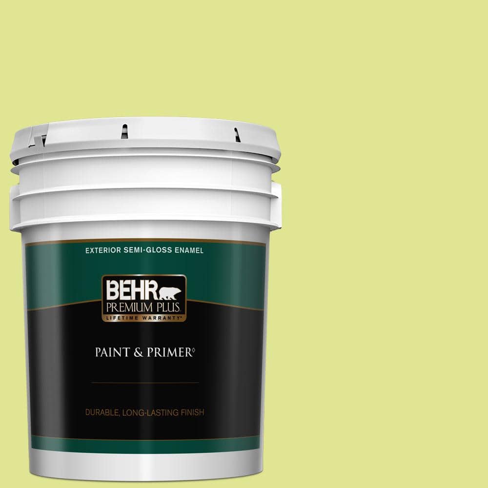 BEHR PREMIUM PLUS 5 gal. 410A3 Honeydew SemiGloss Enamel Exterior