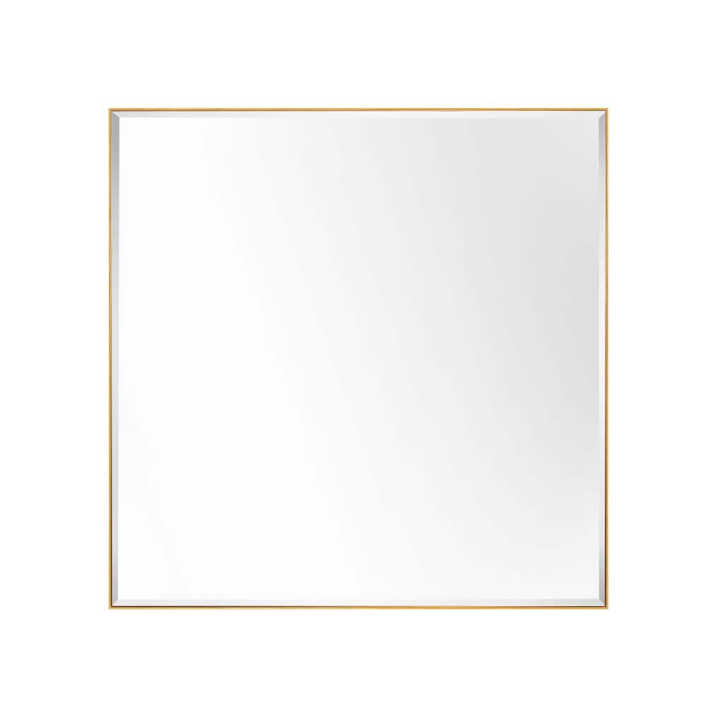 GETLEDEL 36 in. W x 36 in. H Square Framed Beveled Edge Wall Mounted