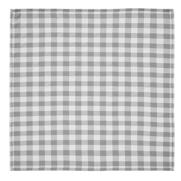 VHC Brands Annie 40 in. W x 40 in. L Grey Buffalo Check Cotton Blend Tablecloth Topper