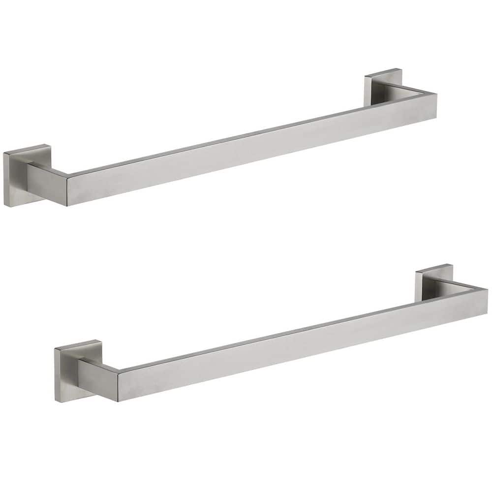 2 Pack Bath 24 in. Wall Mounted Towel Bar Square Towel Rack Towel Holder in Brushed Nickel price history on PriceWatchPro