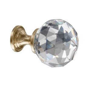 Chloe 1-1/8 in. Glass Satin Brass Cabinet Knob