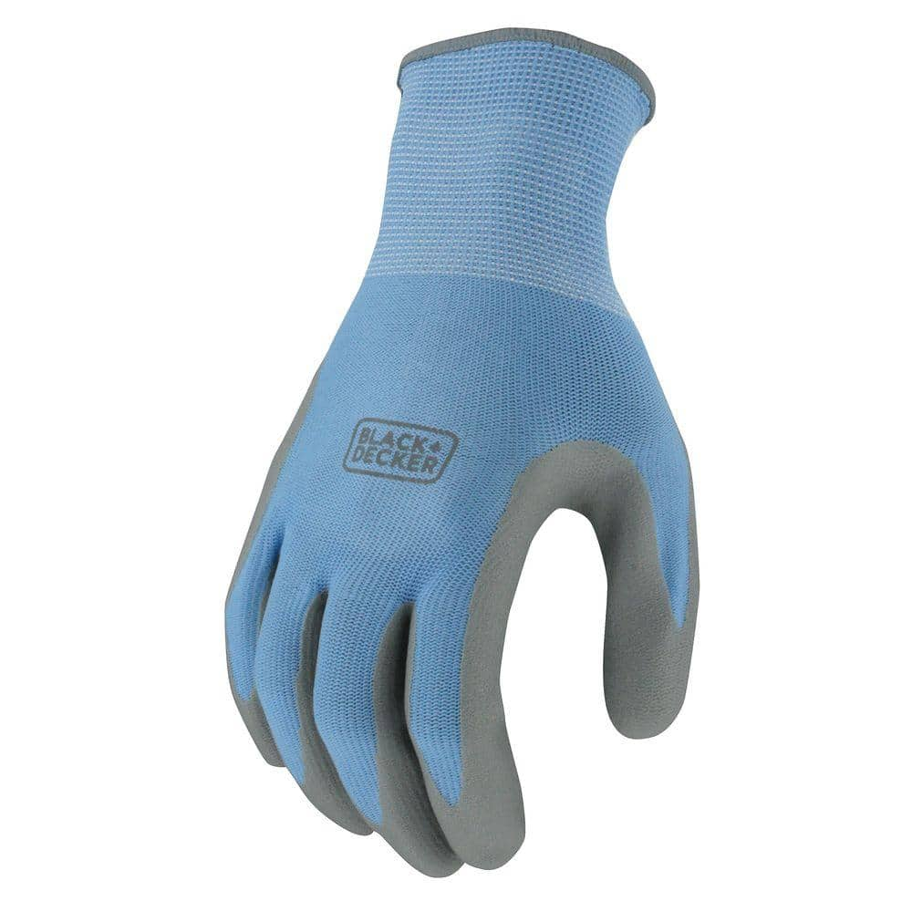 BLACK+DECKER Women's Small Blue Foam Nitrile Dip Glove