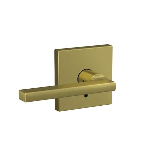 Schlage Custom Latitude Satin Brass Combined Interior Door Handle with  Collins Trim FC21 LAT 608 COL - The Home Depot