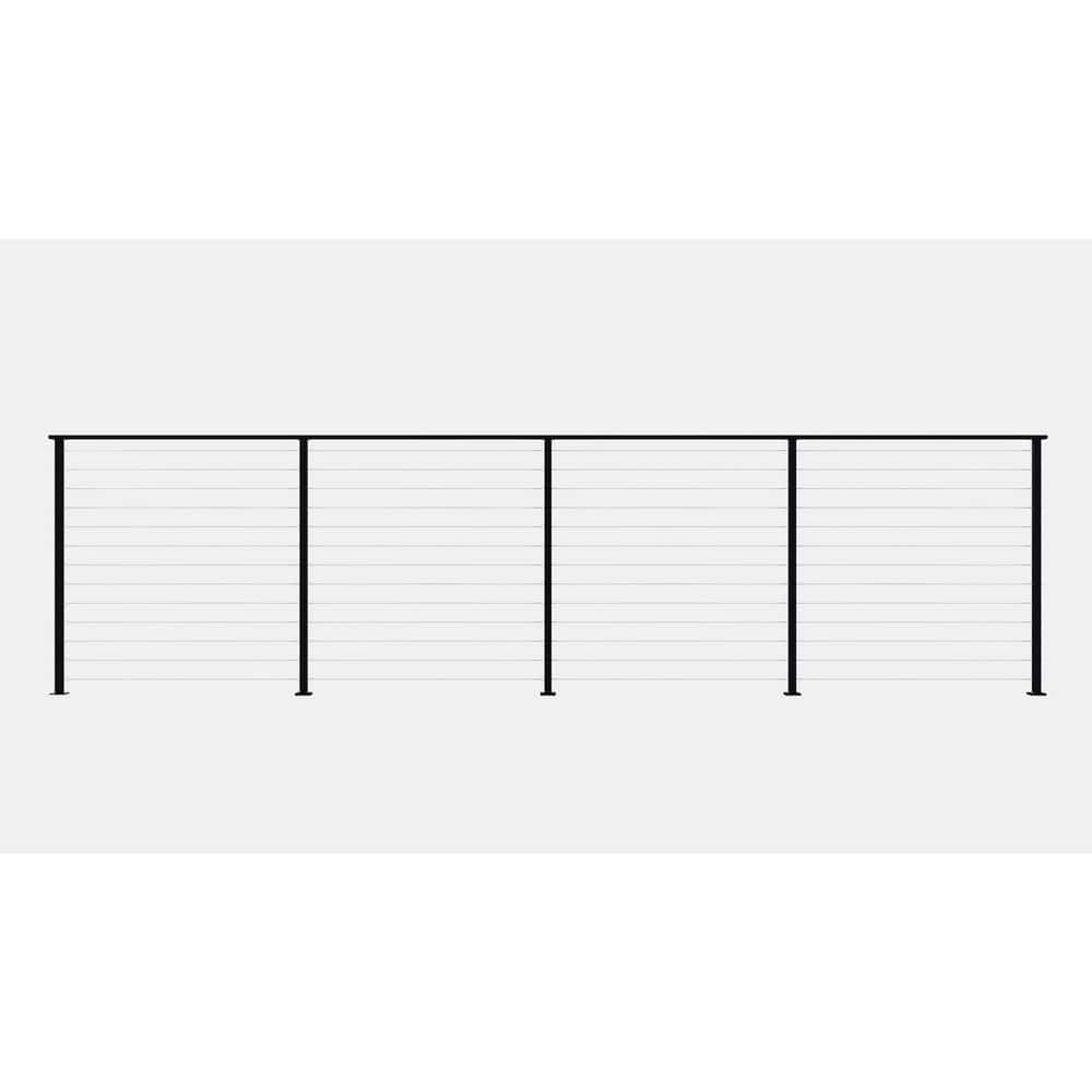 16 ft. Aluminum Surface Mounted Railing Kit with Stainless Steel Cable for 
