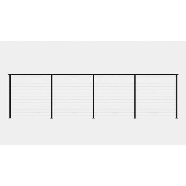 16 ft. Aluminum Surface Mounted Railing Kit with Stainless Steel Cable for Cable Railing System